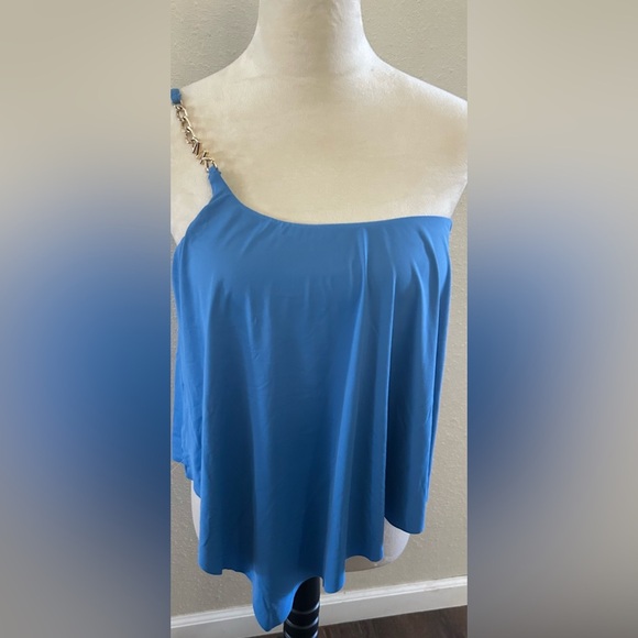 Michael bi Michael Kors Blue One-Shoulder chain Women's Tankini size S - Picture 1 of 5
